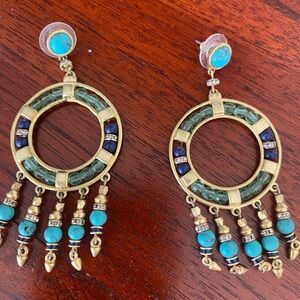 Silpada Gold and Turquoise Hoop Earrings